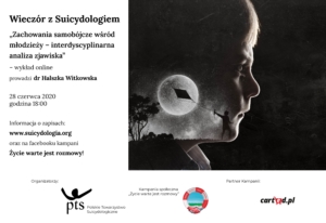 dr Halszka Witkowska:  „Zachowania samobójcze wśród młodzieży – interdyscyplinarna analiza zjawiska”