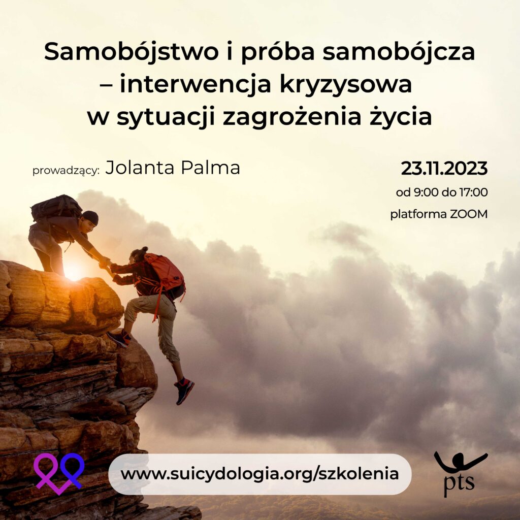 23.11.2023 Samobójstwo i próba samobójcza – interwencja kryzysowa w sytuacji zagrożenia życia